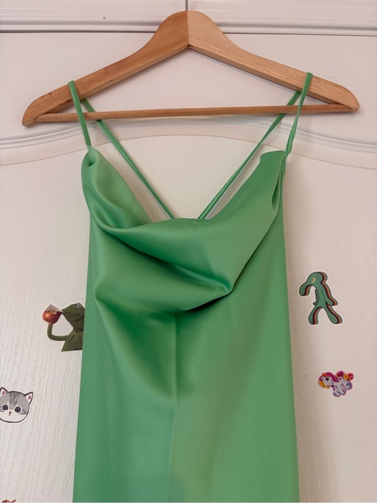 Astr Dresses & Skirts - ASTR The Label Green Cowl Neck Backless Satin Slip Dress